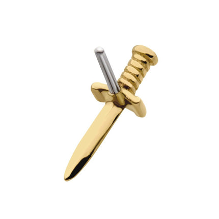 Invictus 14Kt Yellow Gold Threadless with Dagger Top