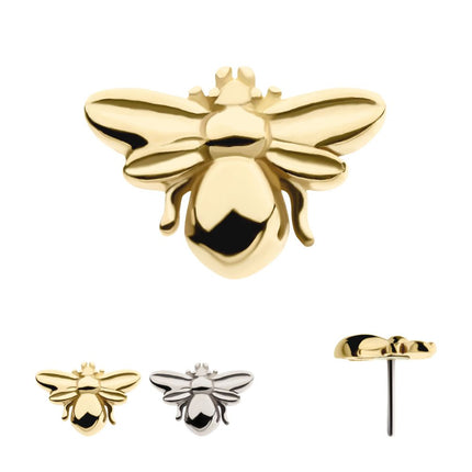 Invictus 14kt Gold Threadless with Bee Top