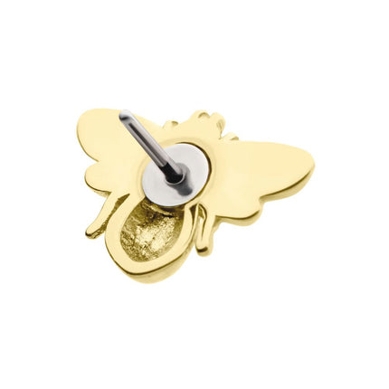 Invictus 14kt Gold Threadless with Bee Top