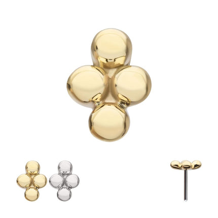 Invictus 14Kt Gold Threadless 4-Bead Cluster Top