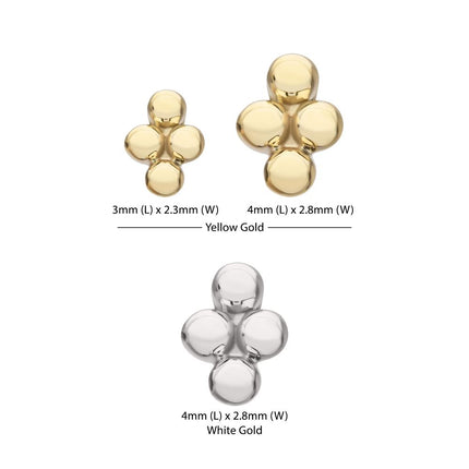 Invictus 14Kt Gold Threadless 4-Bead Cluster Top