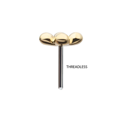 Invictus 14Kt Gold Threadless 4-Bead Cluster Top
