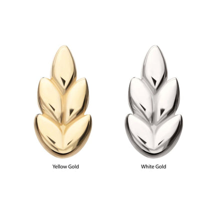 Invictus 14Kt Gold Threadless Ash Leaf Top