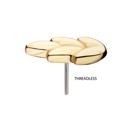 Invictus 14Kt Gold Threadless Ash Leaf Top