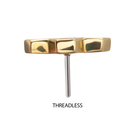 Invictus 14Kt Yellow Gold Threadless Bezel Gem Hollow Out Honeycomb Top