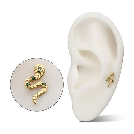 Invictus 14Kt Yellow Gold Threadless Prong Set Gem Serpent Path Top