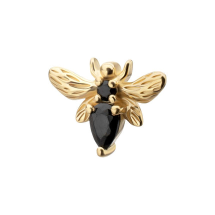 Invictus 14Kt Yellow Gold Threadless "Golden Bee" Gem Top