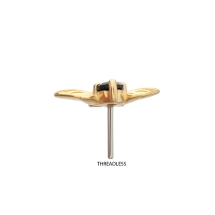 Invictus 14Kt Yellow Gold Threadless "Golden Bee" Gem Top