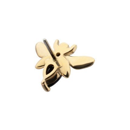 Invictus 14Kt Yellow Gold Threadless "Golden Bee" Gem Top