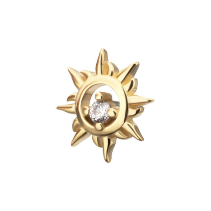 Invictus 14Kt Yellow Gold Threadless "Solar Flare" Gem Top