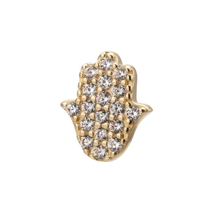 Invictus 14Kt Yellow Gold Threadless "Divine Hamsa" Paved Gem Top