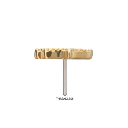 Invictus 14Kt Yellow Gold Threadless "Divine Hamsa" Paved Gem Top