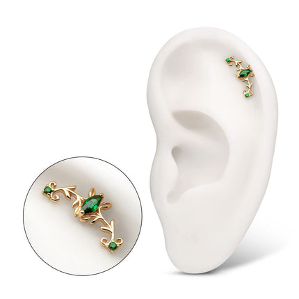 Invictus 14KT Yellow Gold Threadless Low Profile Prong Set Gem "Emerald Crown" Top