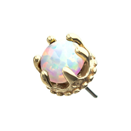 Invictus 14kt Yellow Gold Threadless Crown Set Opal Top