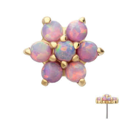 Invictus 14kt Yellow Gold Threadless 7-Synthetic Opal Top