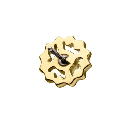 Invictus 14Kt Gold Threadless Bezel Set Gem Flower Top