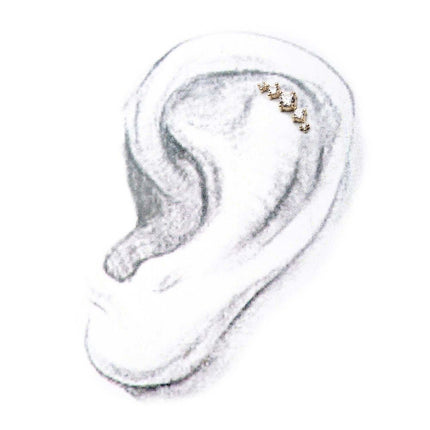 Invictus 14Kt Gold Threadless 5-Clear CZ Top