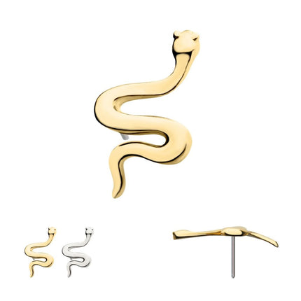Invictus 14Kt Gold Threadless Snake Top