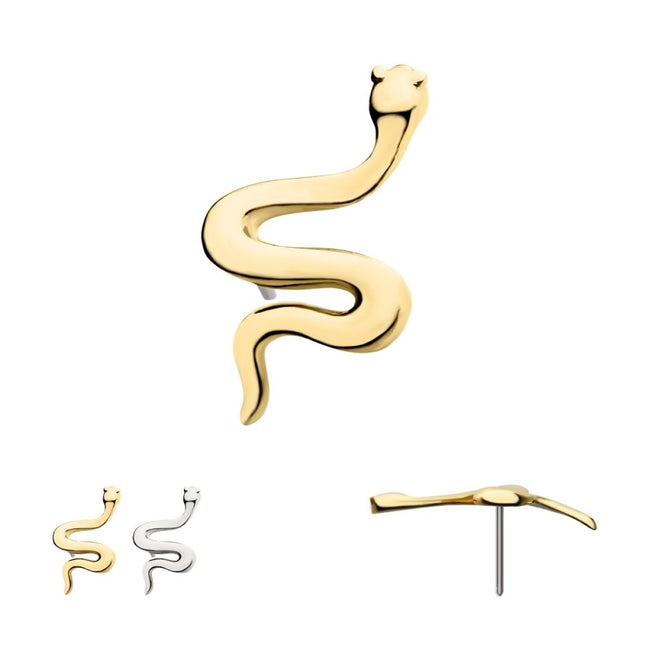 Invictus 14Kt Gold Threadless Snake Top