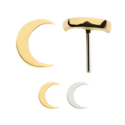 Invictus 14Kt Gold Threadless with Crescent Moon Top