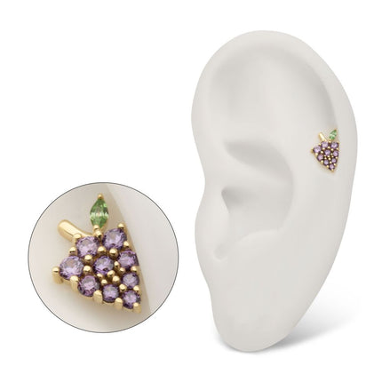 Invictus 14Kt Yellow Gold Threadless Grape Cluster Top