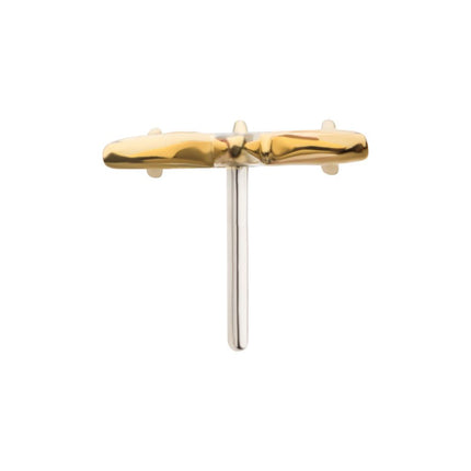 Invictus 14Kt Yellow Gold Threadless Pot Leaf Top with Dangle Chains