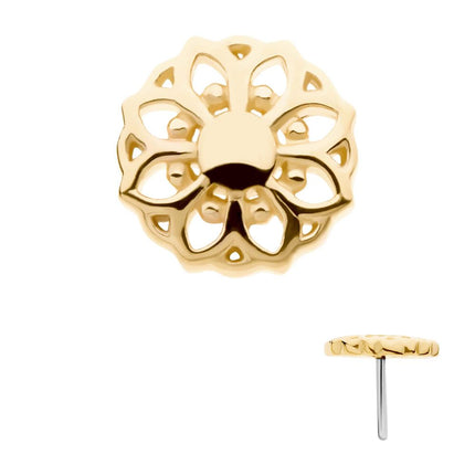 Invictus 14Kt Yellow Gold Threadless Mandala Flower Top
