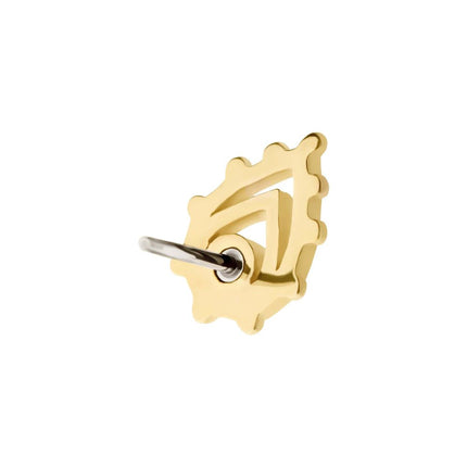 Invictus 14Kt Yellow Gold Threadless Beaded Edge Teardrop Top