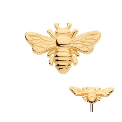Invictus 14Kt Yellow Gold Threadless Bee Top