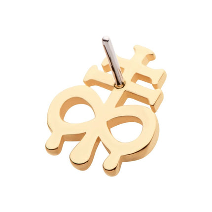 Invictus 14Kt Yellow Gold Threadless Dripping Leviathan Cross Top