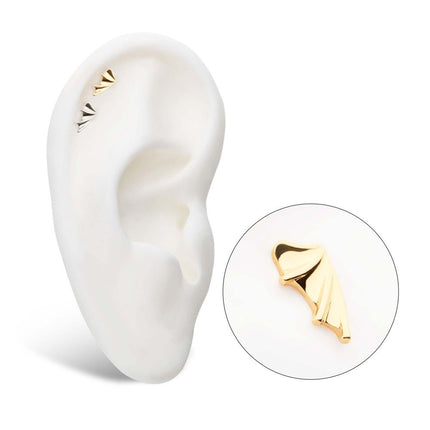 Invictus 14kt Gold Threadless Bat Wing Top (Right Ear)