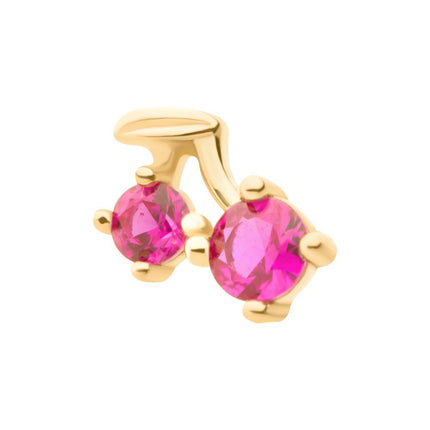 Invictus 14Kt Yellow Gold Threadless with Prong Set Round CZ Cherry Top