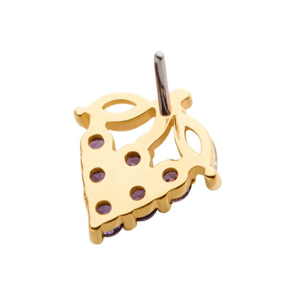 Invictus 14Kt Yellow Gold Threadless with Prong Set Marquise & Round CZ Grape Top