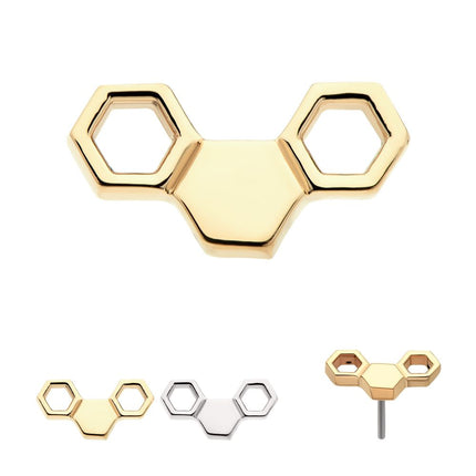 Invictus 14Kt Gold Threadless Honeycomb Top
