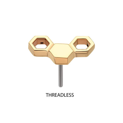 Invictus 14Kt Gold Threadless Honeycomb Top