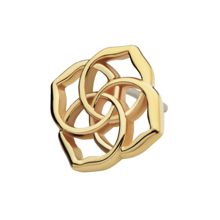 Invictus 14Kt Yellow Gold Threadless 4 Pointed Celtic Knots Top
