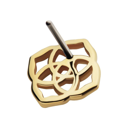 Invictus 14Kt Yellow Gold Threadless 4 Pointed Celtic Knots Top