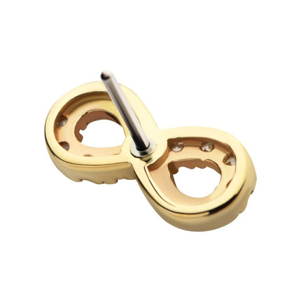 Invictus 14Kt Yellow Gold Threadless Infinity Symbol with CZ Top