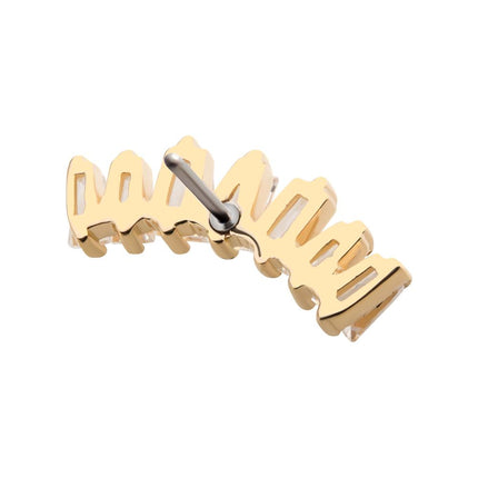 Invictus 14Kt Yellow Gold Threadless with Prong Set Tapered Baguette Clear CZ Cluster Top