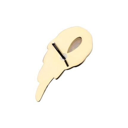 Invictus 14Kt Yellow Gold Threadless Prong Set Teardrop White Opal Wing Top (Left Ear)
