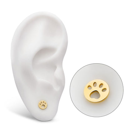 Invictus 14Kt Yellow Gold Threadless Cut Out Paw Top