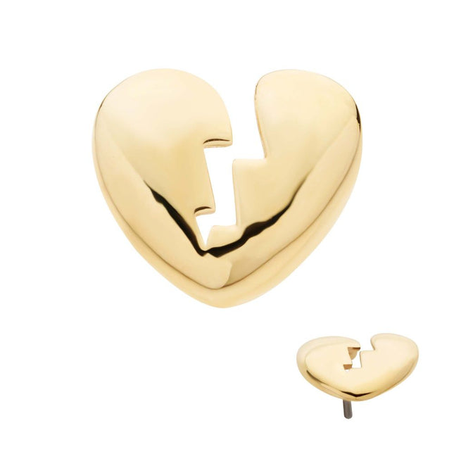 Invictus 14Kt Yellow Gold Threadless Broken Heart Top