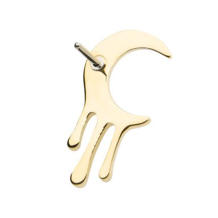 Invictus 14Kt Yellow Gold Threadless Dripping Crescent Moon Top