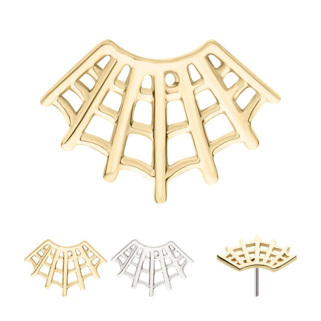 Invictus 14Kt Gold Threadless Fan Shape Spiderweb Top