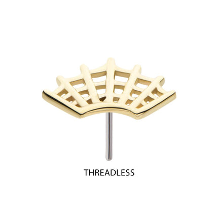 Invictus 14Kt Gold Threadless Fan Shape Spiderweb Top