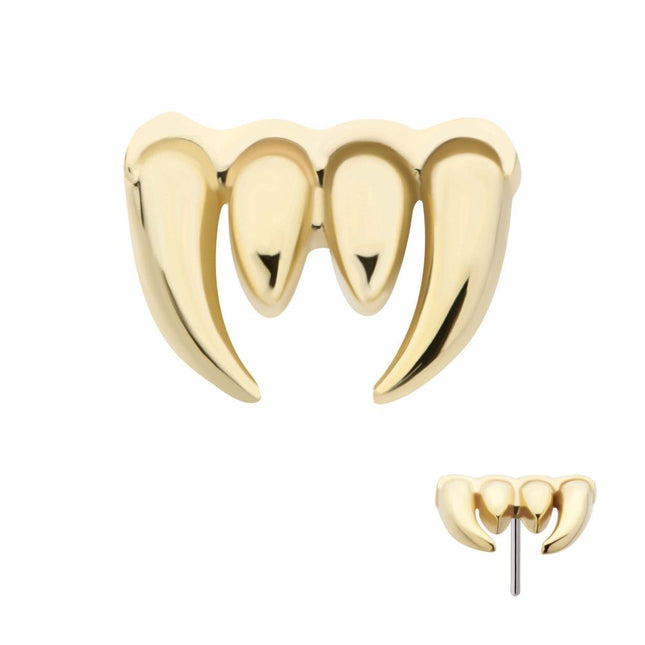 Invictus 14Kt Yellow Gold Threadless Fangs Top