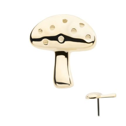 Invictus 14Kt Yellow Gold Threadless Dotted Mushroom Top