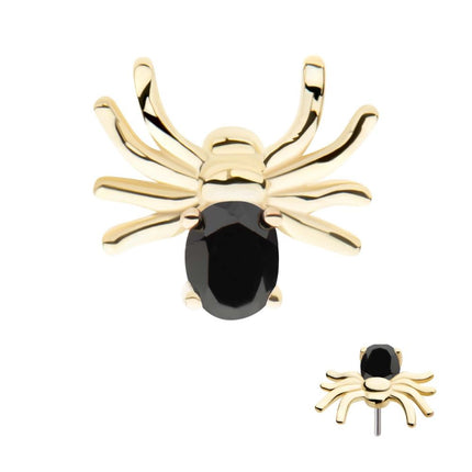 Invictus 14Kt Yellow Gold Threadless Prong Set Opal/CZ Spider Top