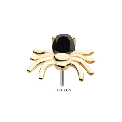 Invictus 14Kt Yellow Gold Threadless Prong Set Opal/CZ Spider Top