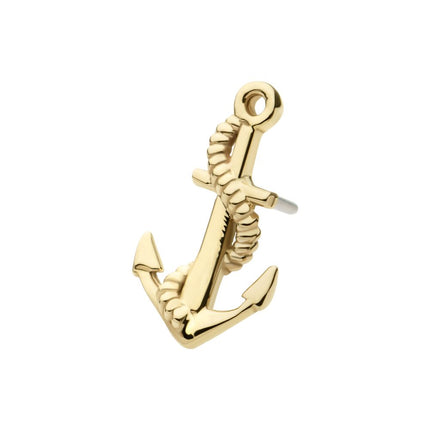 Invictus 14Kt Yellow Gold Threadless Anchor Top